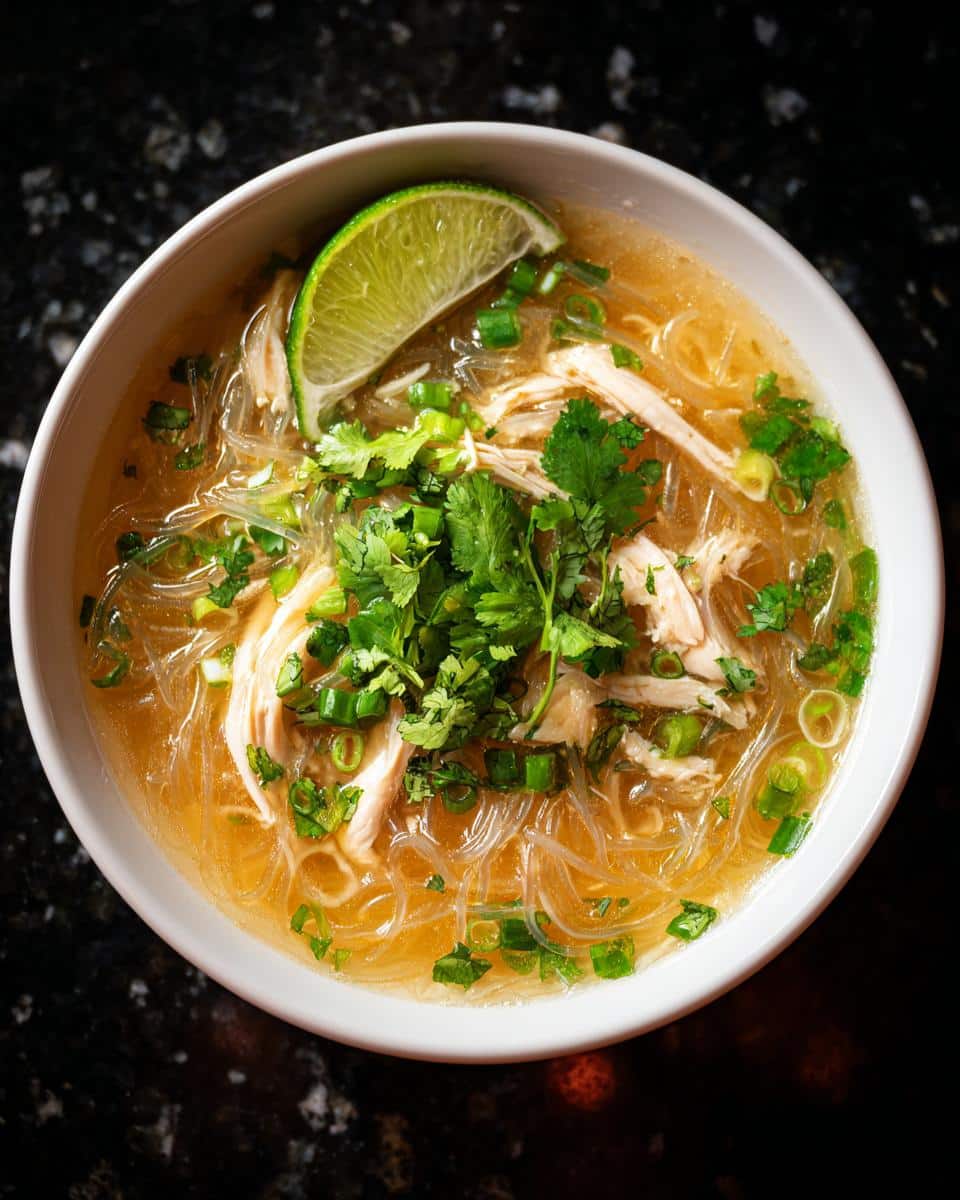 Vietnamese Chicken Glass Noodle Soup - detail 3