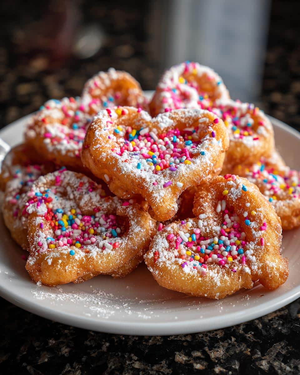 Candy-Coated Funnel Cake Hearts - detail 2