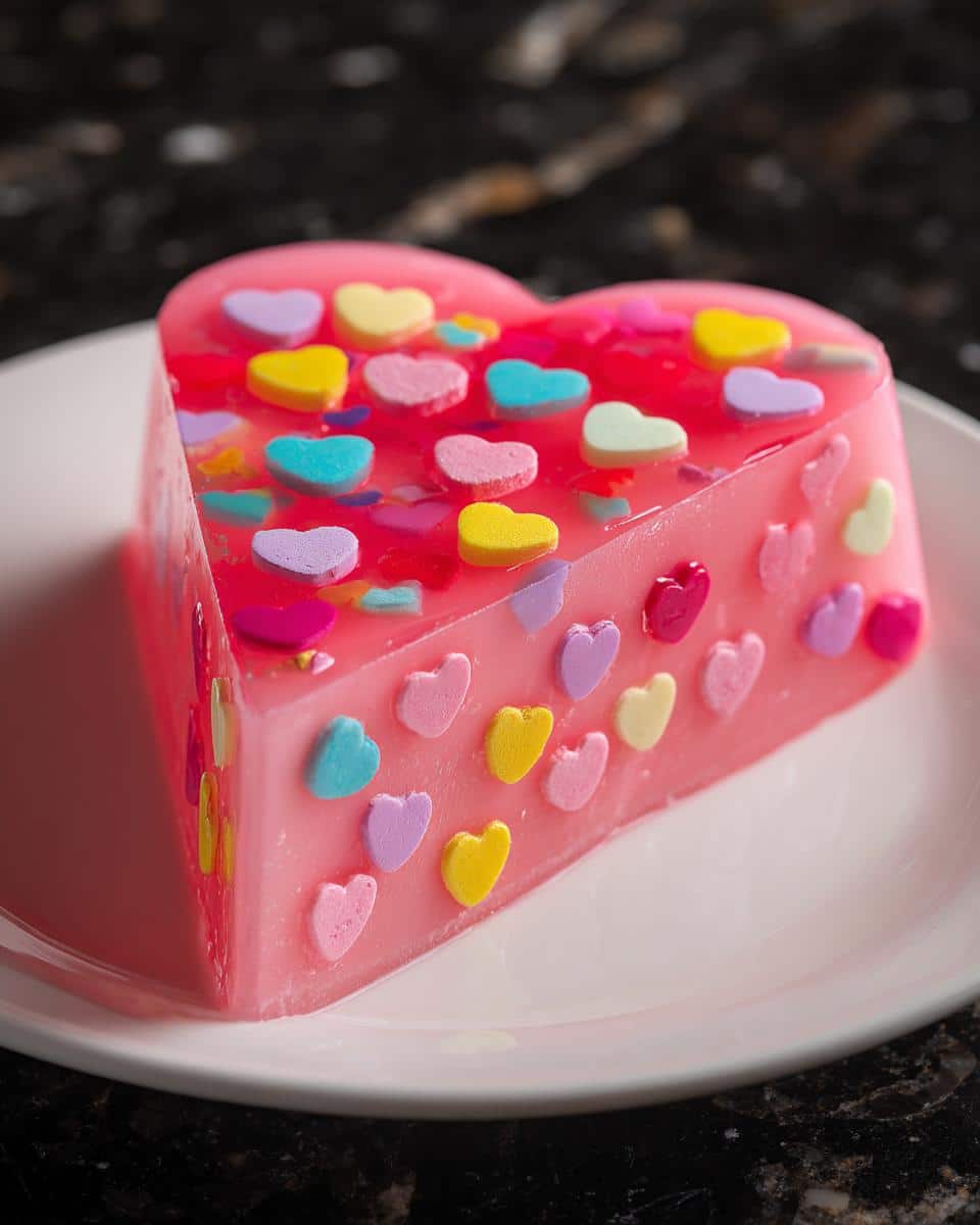 Candy Heart Gelatin Cake - detail 2