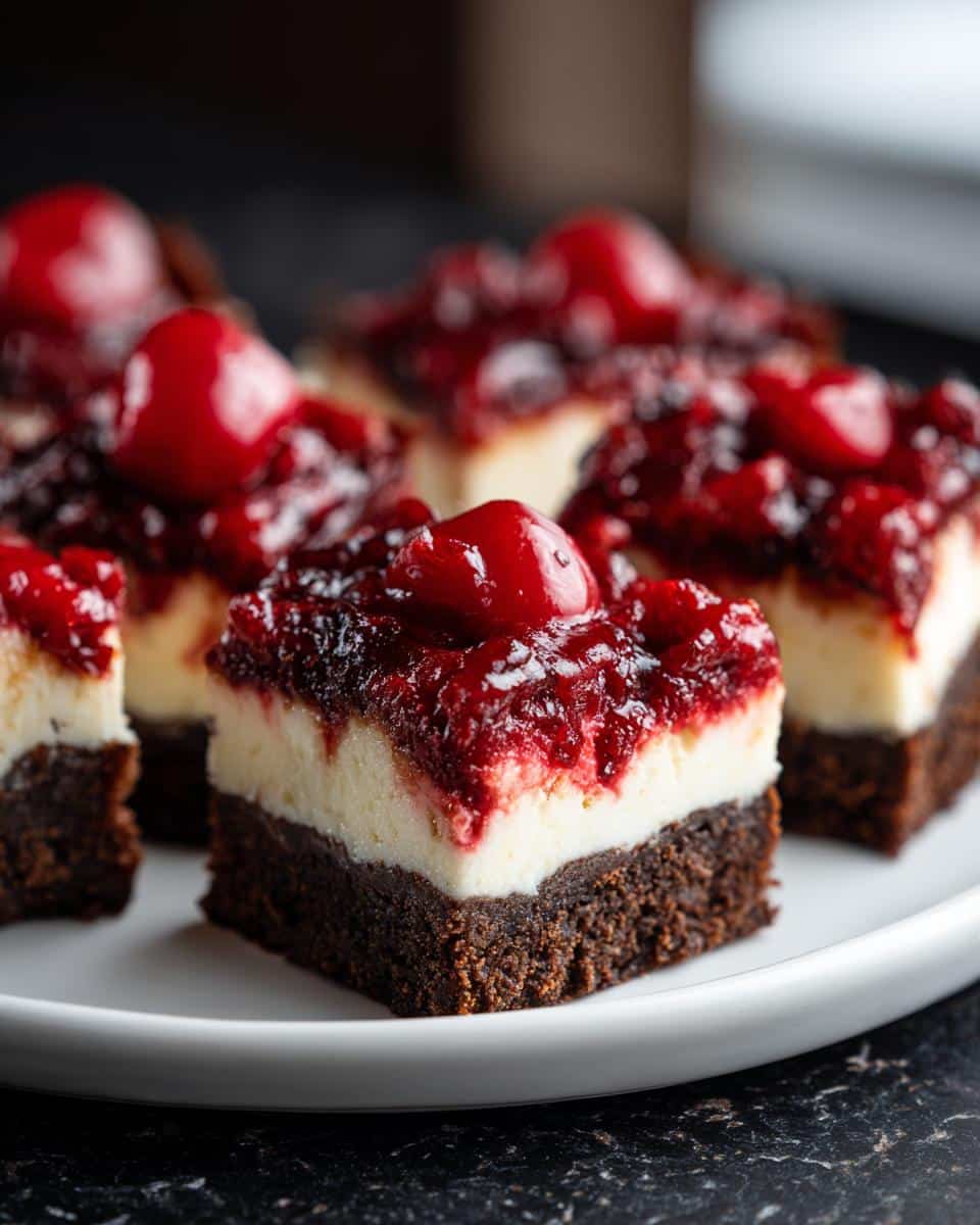 Cherry Cheesecake Brownie Bars - detail 2