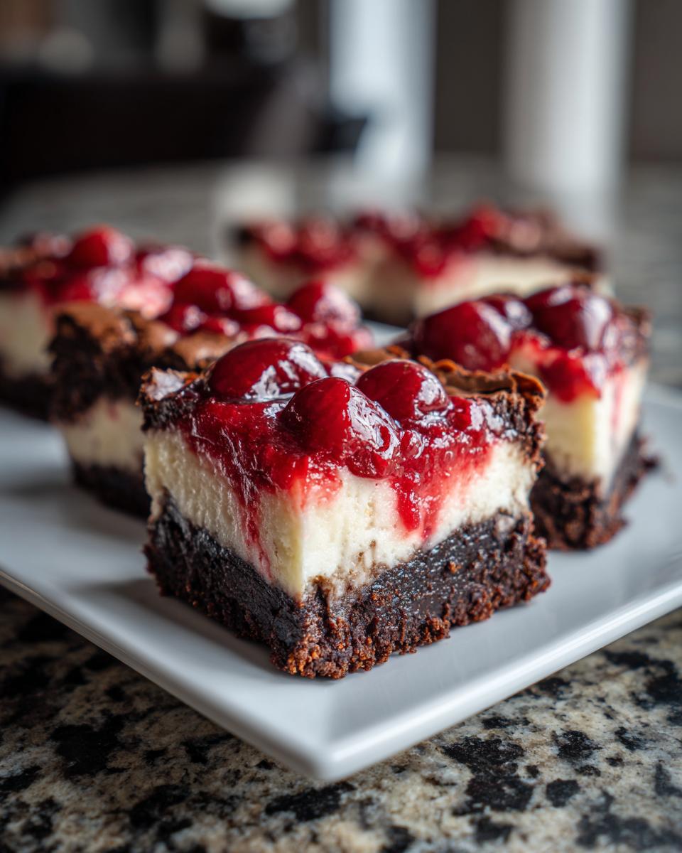 Cherry Cheesecake Brownie Bars - detail 3