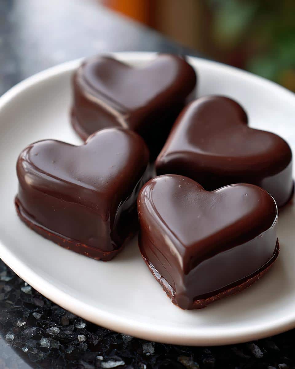 Chocolate Raspberry Ganache Hearts - detail 2