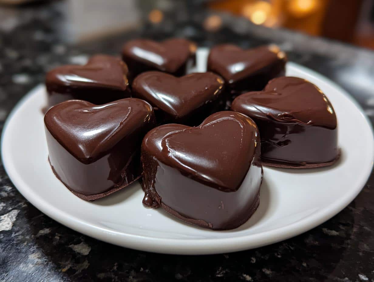 Irresistible 4-Ingredient Chocolate Raspberry Ganache Hearts