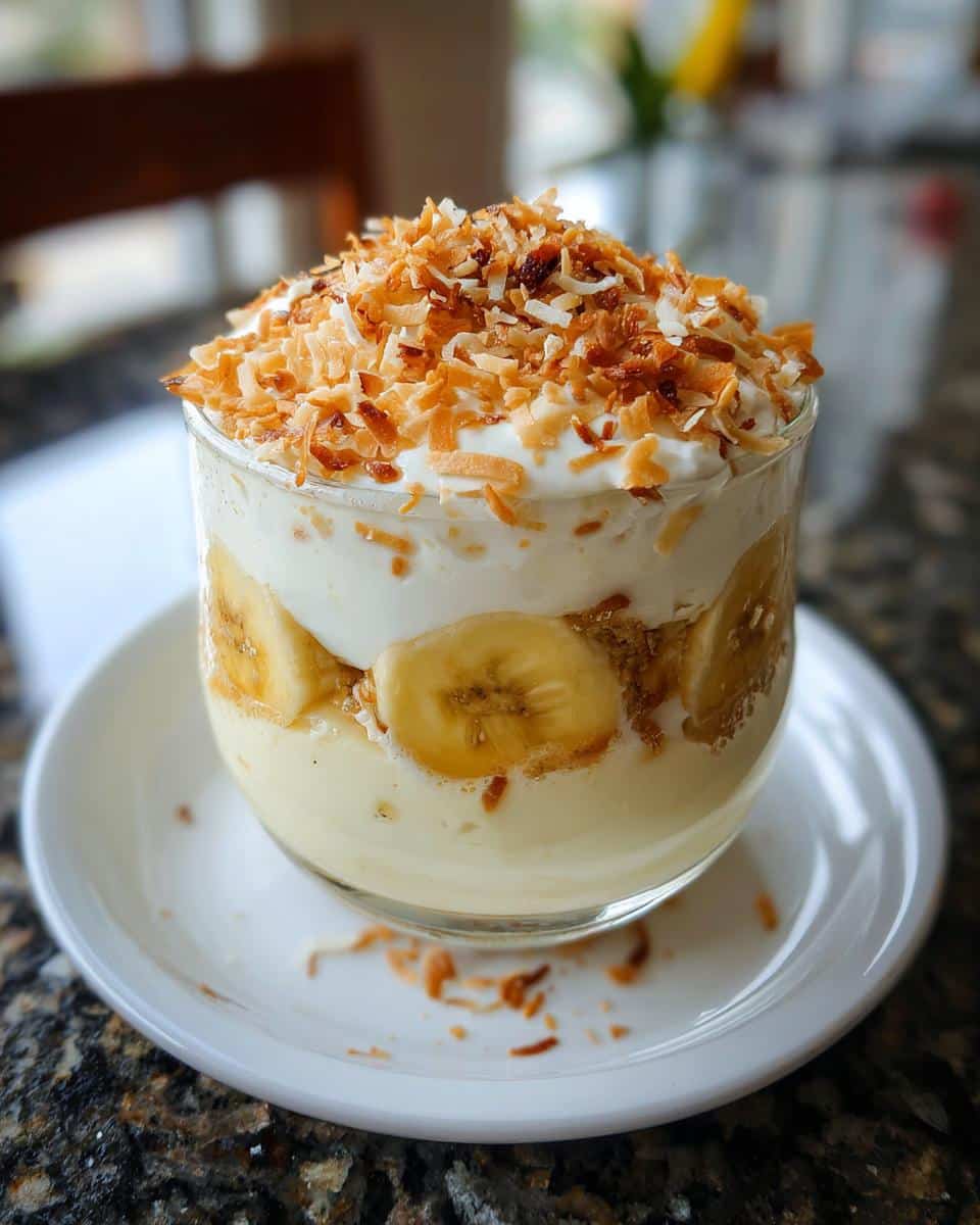 Coconut Banana Cream Dessert - detail 2