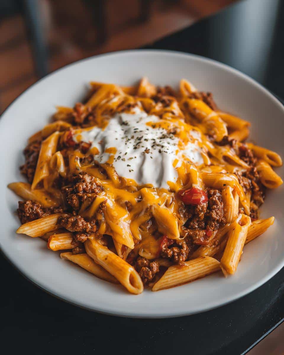 Creamy Cheesy Taco Pasta - detail 2