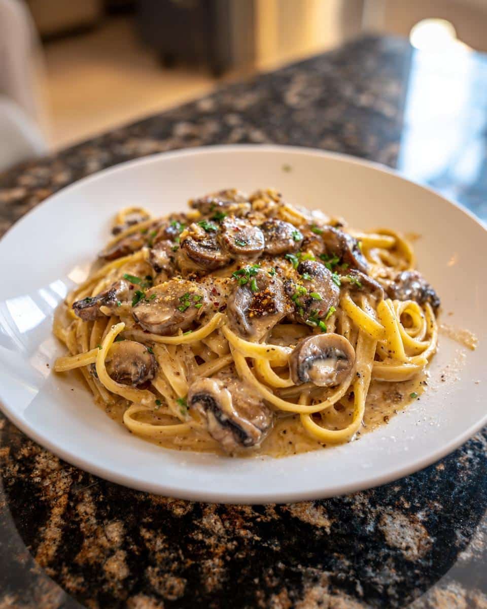Creamy Mushroom Garlic Pasta - detail 1