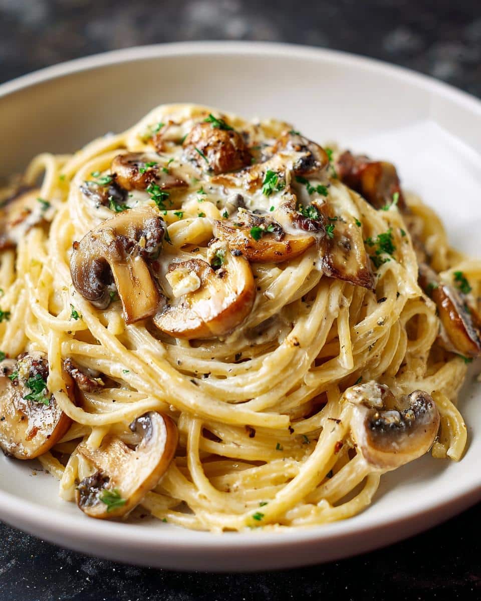 Creamy Mushroom Garlic Pasta - detail 2