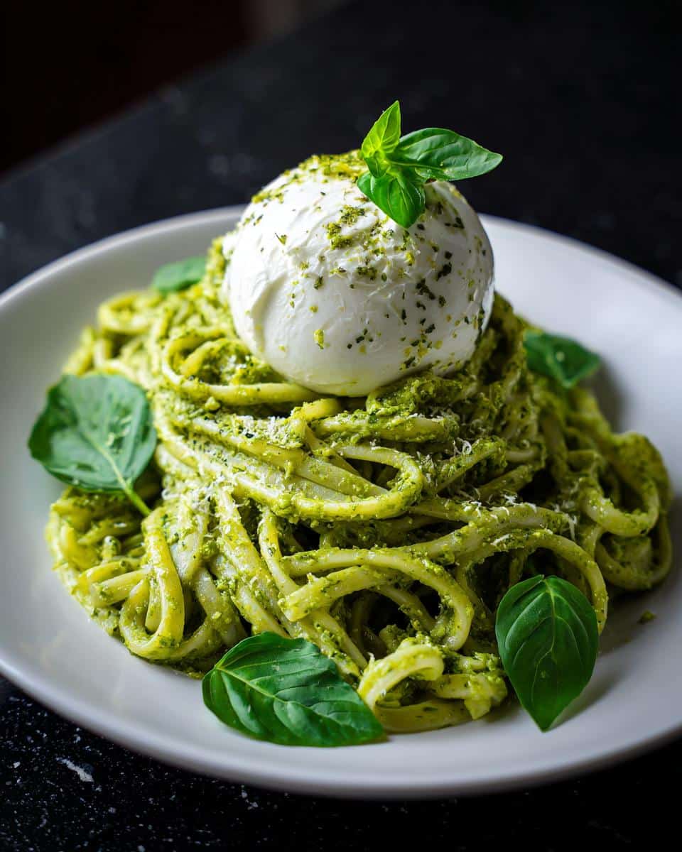 Creamy Pesto Pasta with Burrata - detail 2