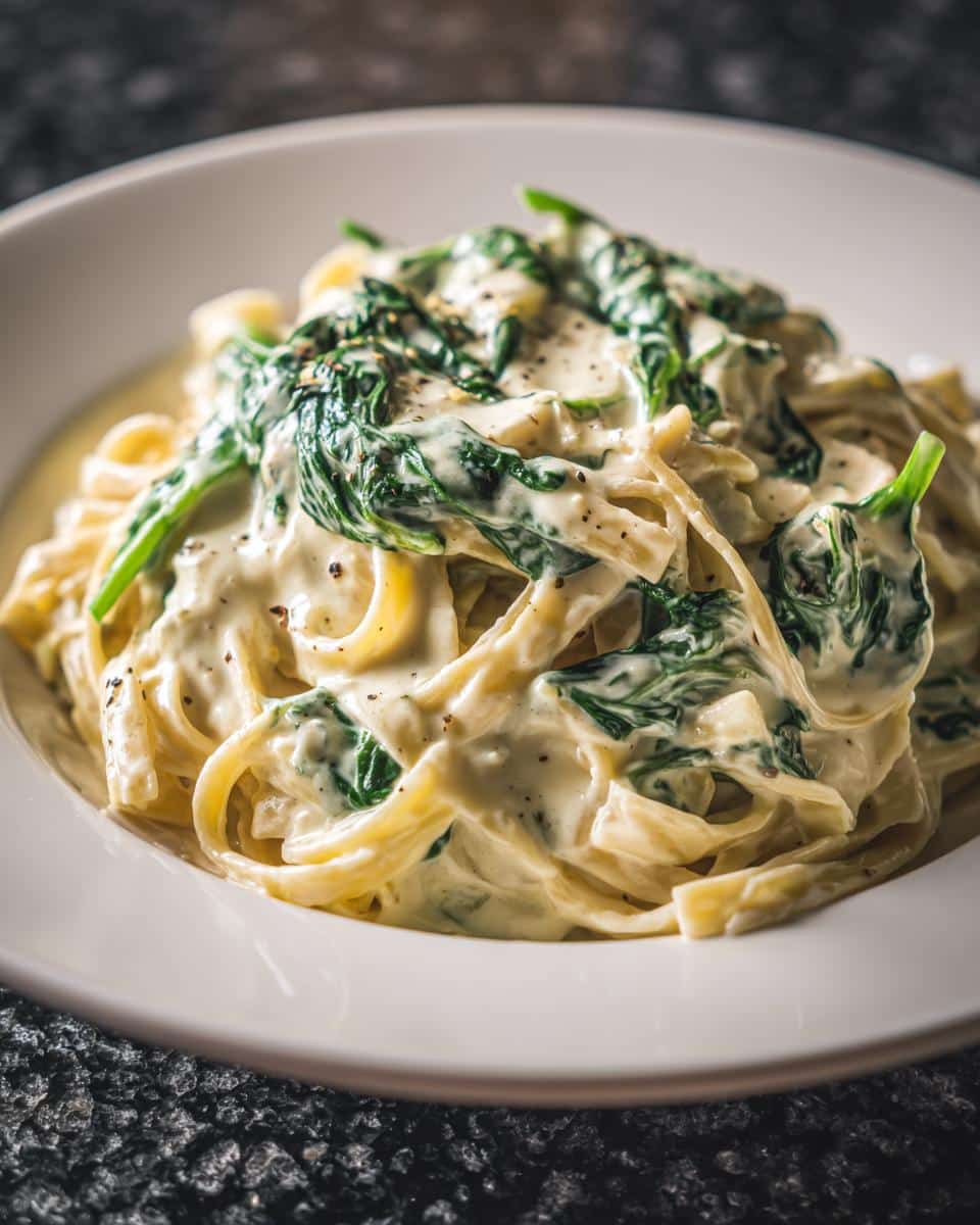 Creamy Spinach Alfredo Pasta - detail 2