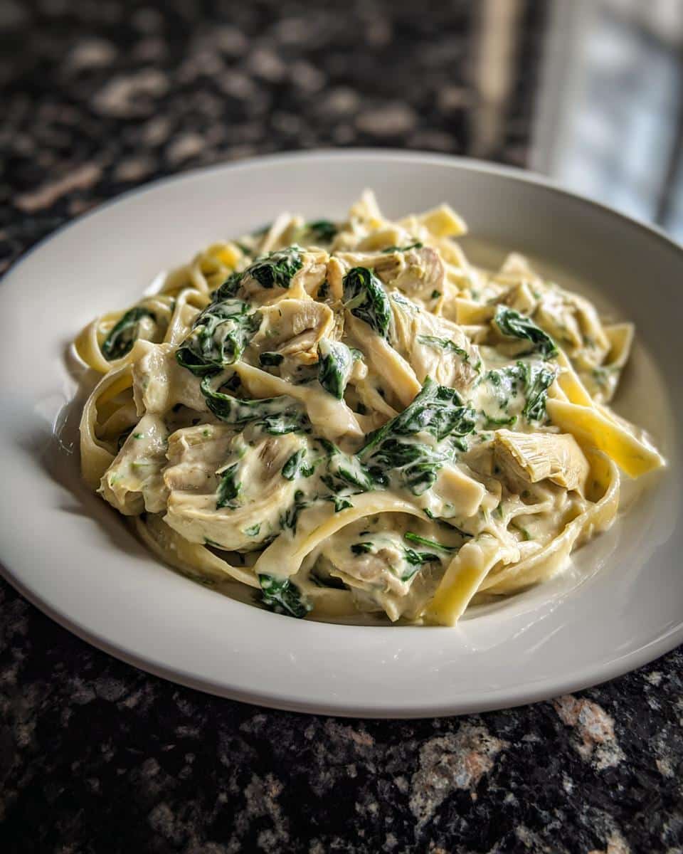 Creamy Spinach Artichoke Pasta - detail 3