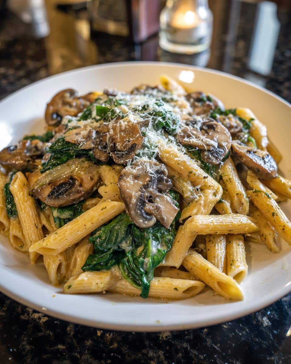 Creamy Spinach Mushroom Penne - detail 3