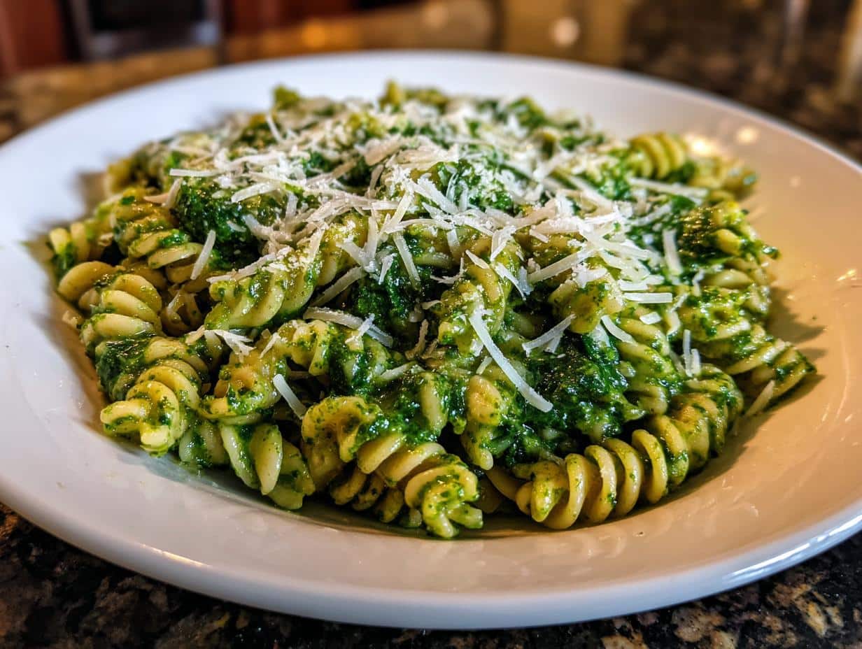 25-Minute Creamy Spinach Pesto Pasta You’ll Crave