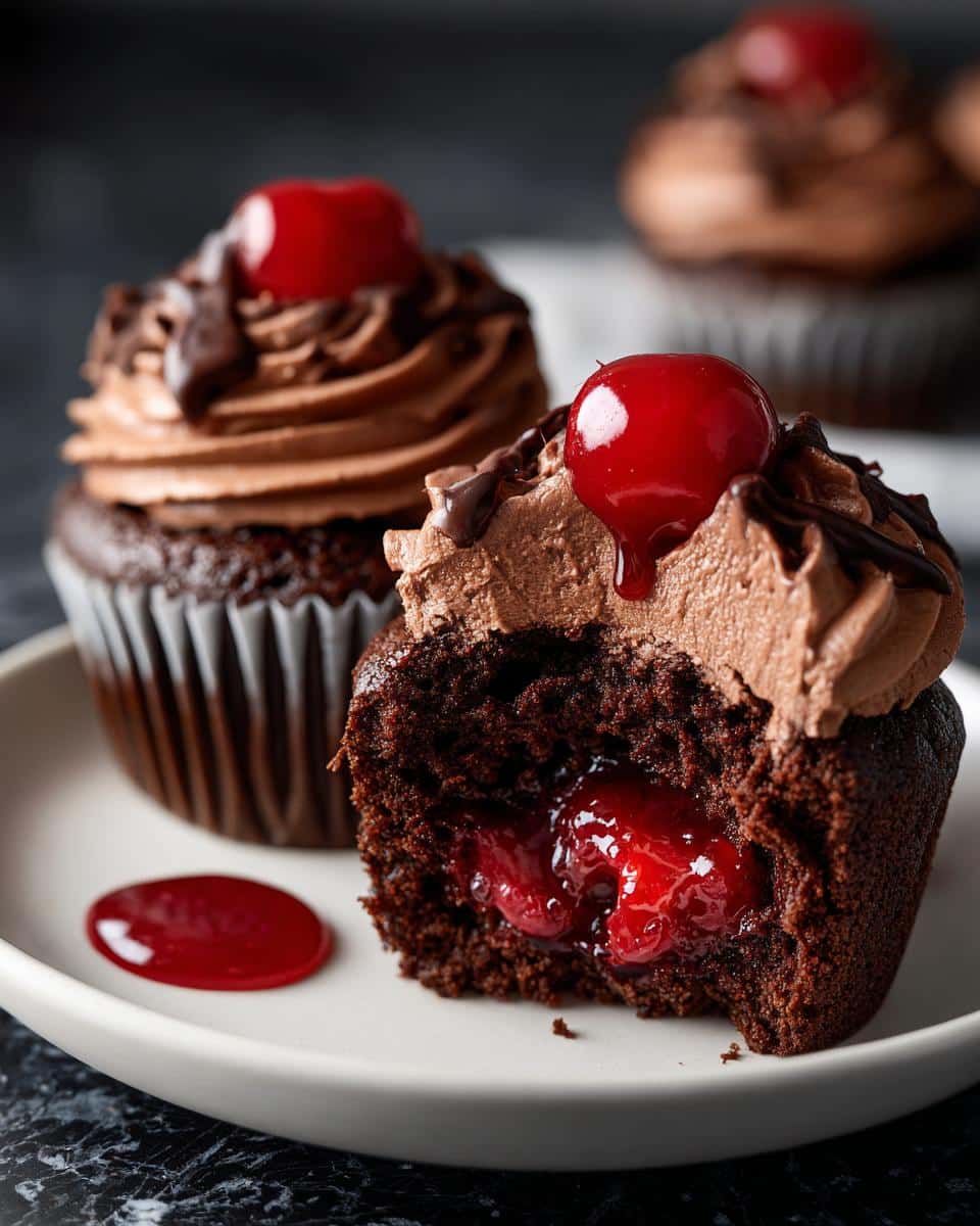 Cupid’s Cherry Chocolate Cupcakes - detail 1