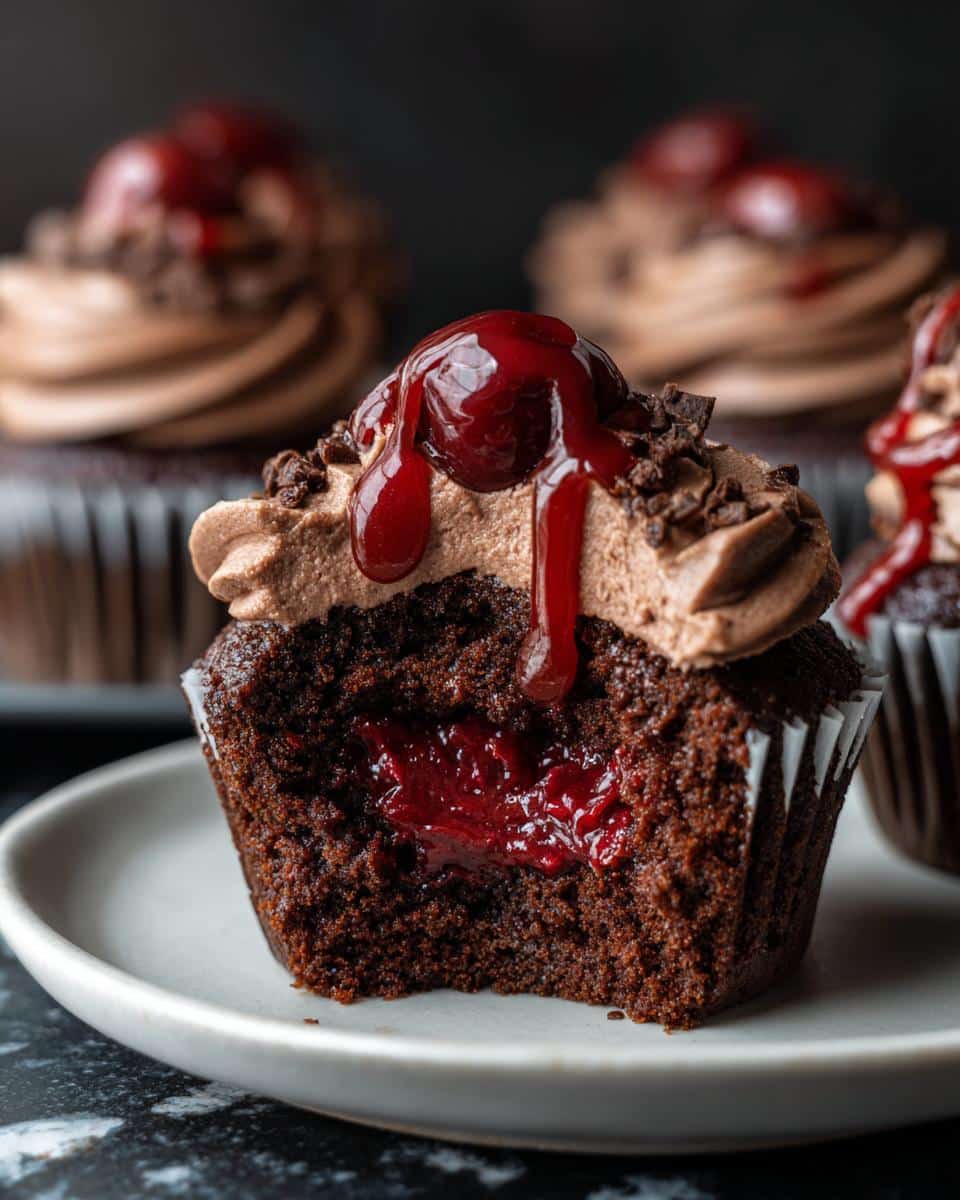Cupid’s Cherry Chocolate Cupcakes - detail 3
