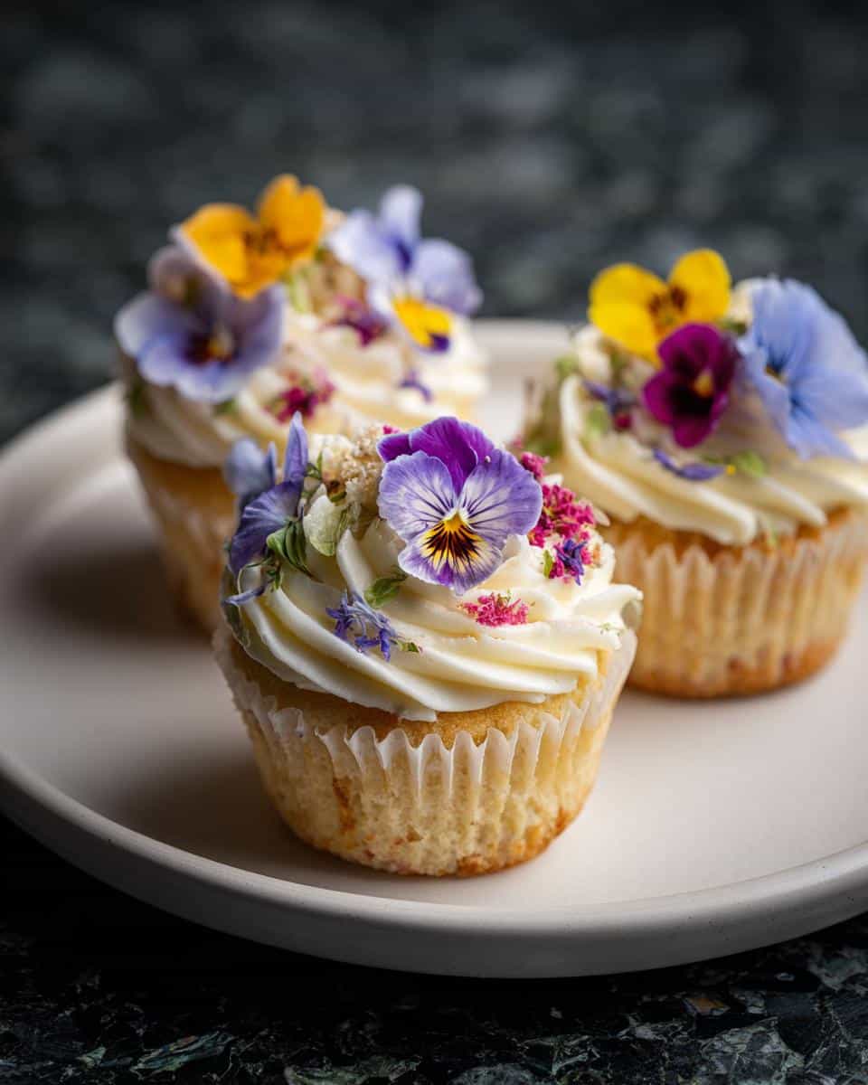 Edible Flower Cupcakes - detail 1