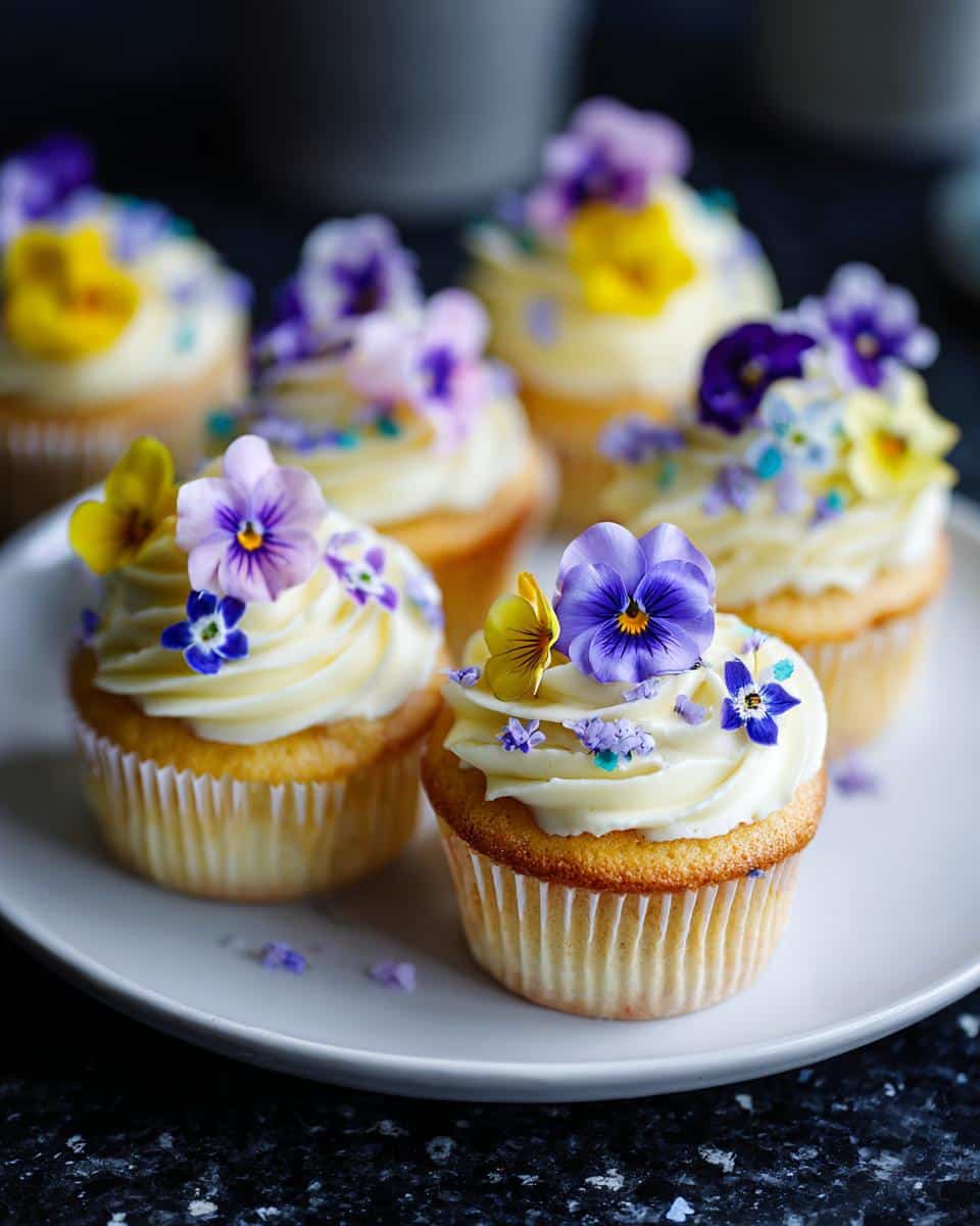 Edible Flower Cupcakes - detail 2
