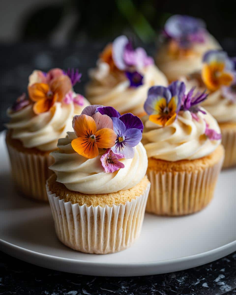 Edible Flower Cupcakes - detail 3