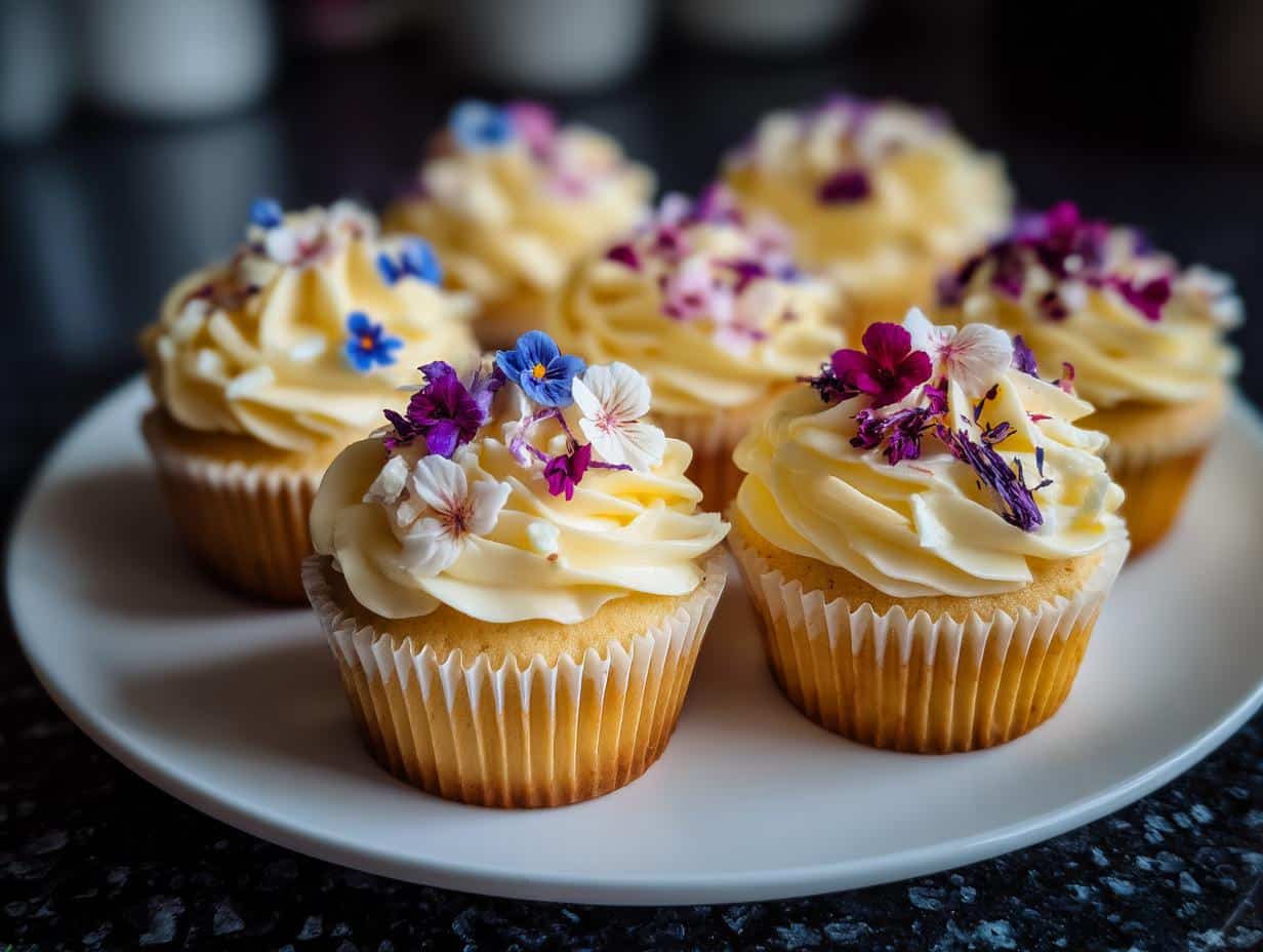 Edible Flower Cupcakes