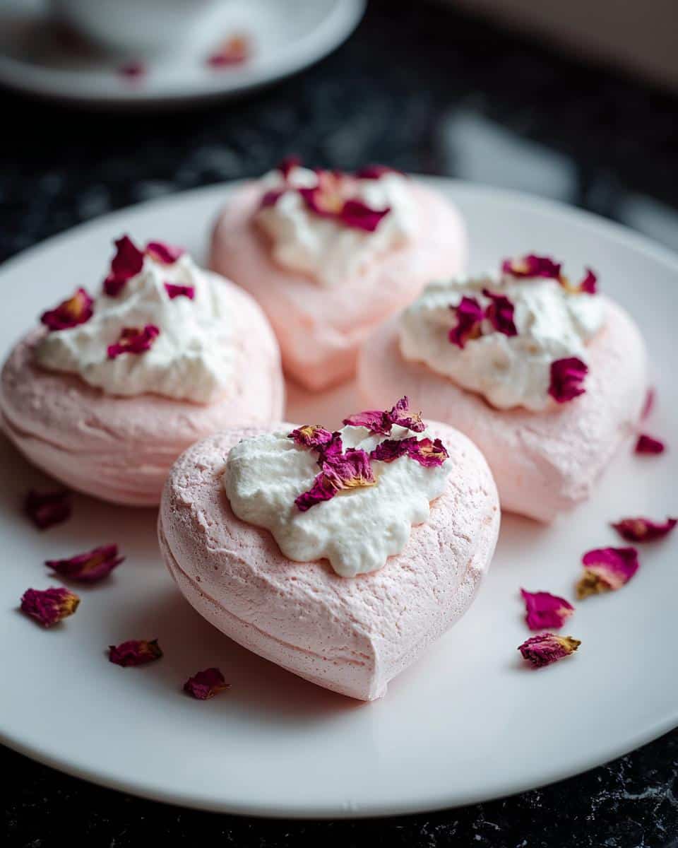 Edible Rose Pavlova Hearts - detail 1