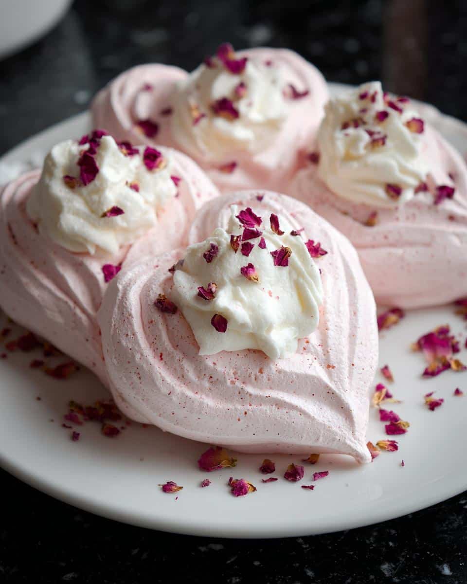 Edible Rose Pavlova Hearts - detail 2
