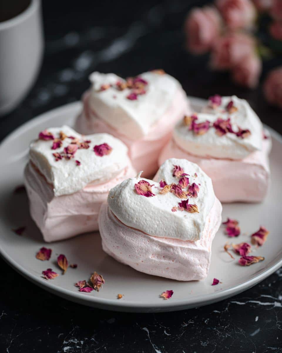 Edible Rose Pavlova Hearts - detail 3