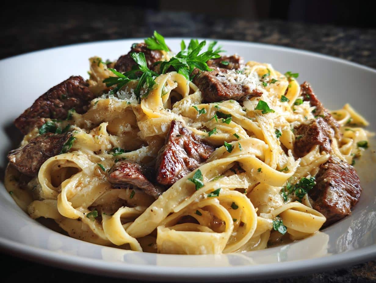 Garlic Butter Steak Pasta