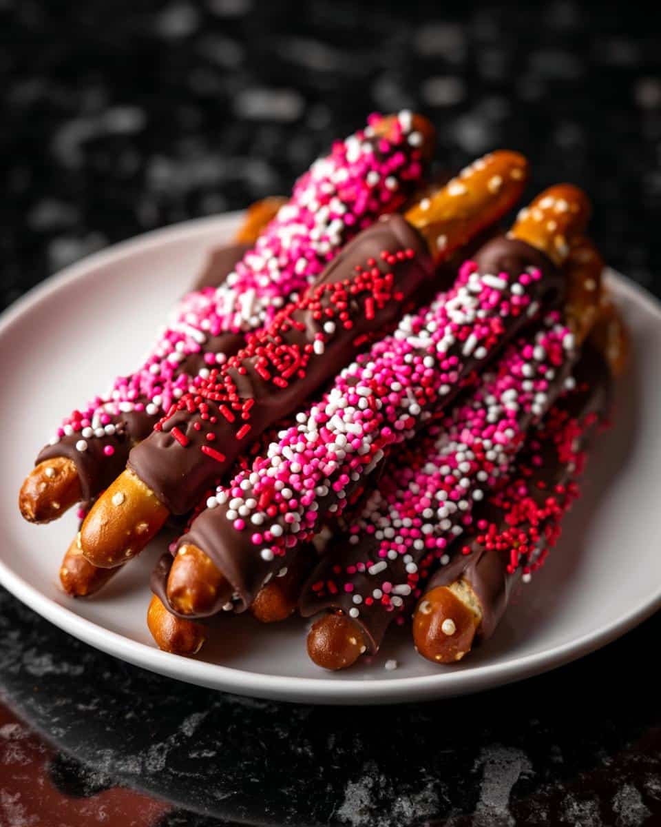 Hazelnut Pretzel Rods with Sprinkles - detail 1