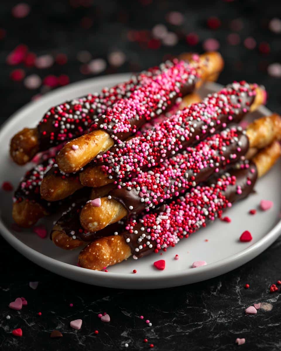 Hazelnut Pretzel Rods with Sprinkles - detail 2