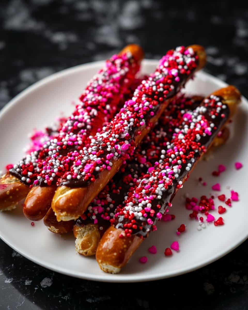 Hazelnut Pretzel Rods with Sprinkles - detail 3