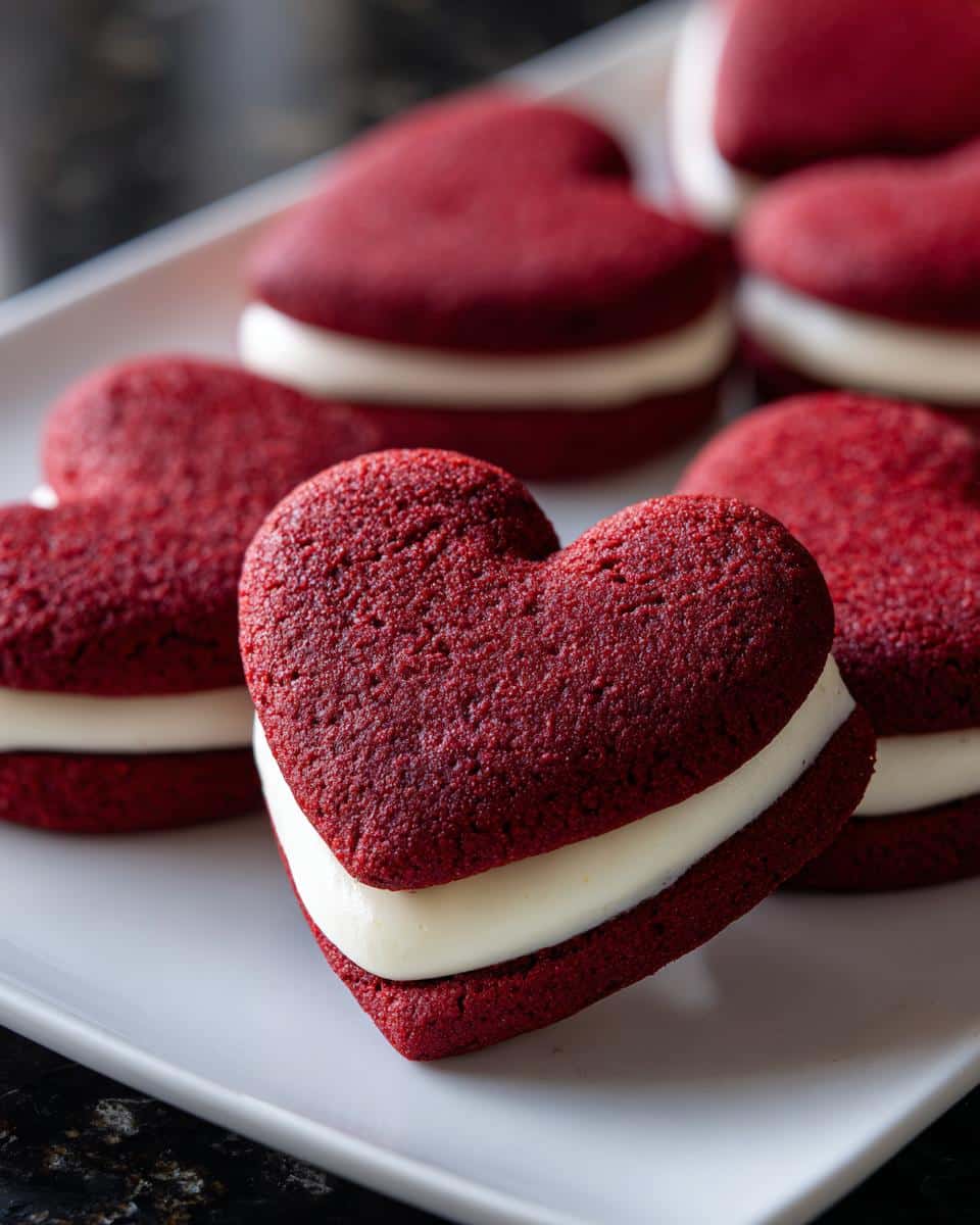 Heart-Shaped Red Velvet Cookie Sandwiches - detail 1