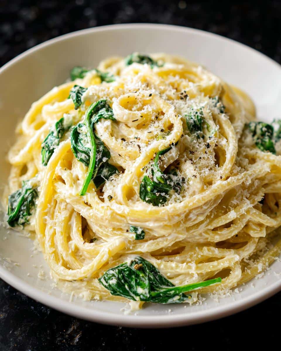 Lemon Ricotta Pasta with Spinach - detail 1