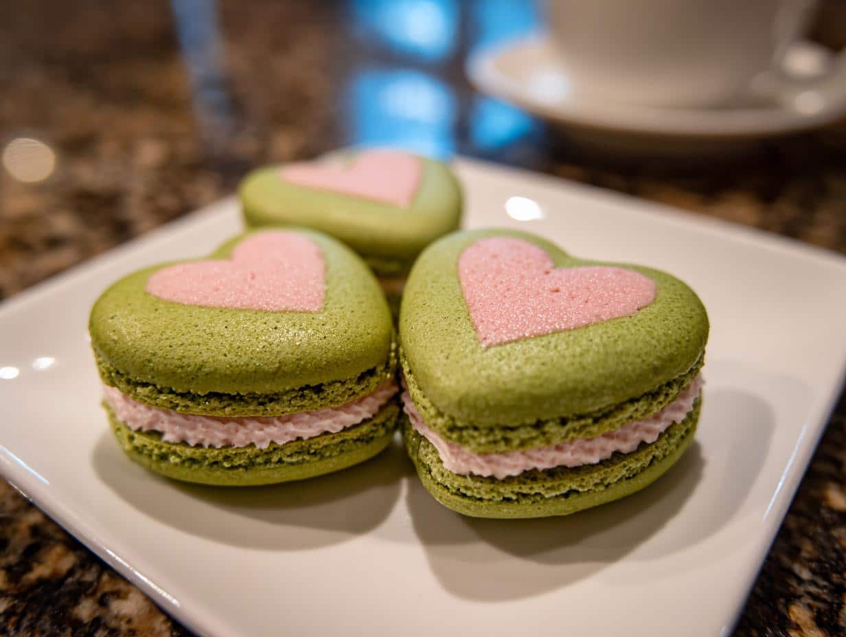 Irresistible Matcha Rose Heart Macarons Recipe for 2
