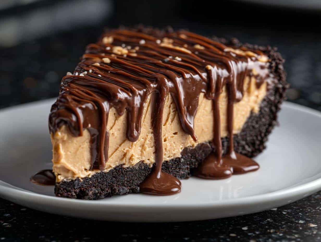 No-Bake Chocolate Peanut Butter Pie Recipe: 3-Layer Bliss