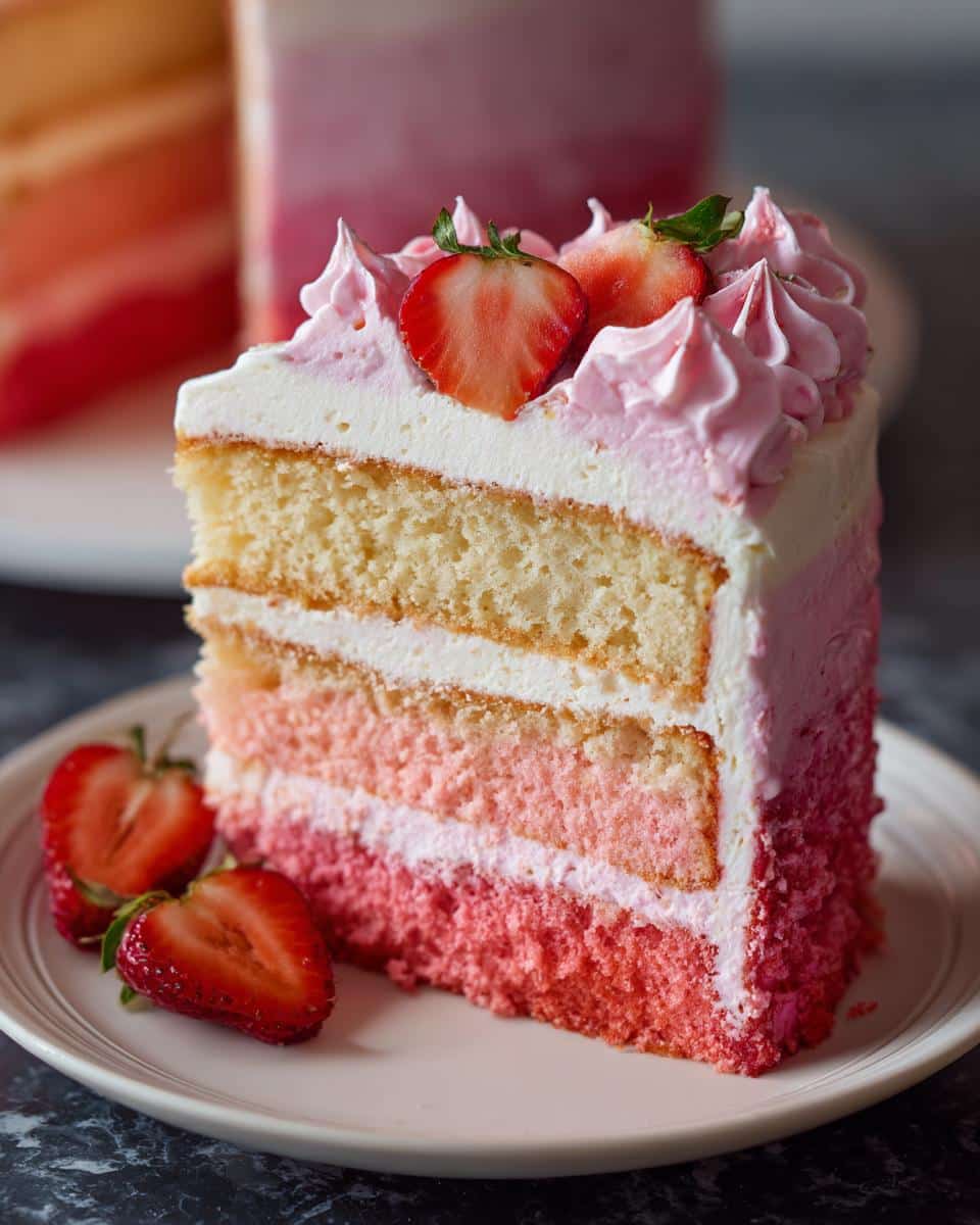 Ombre Strawberry Layer Cake - detail 2