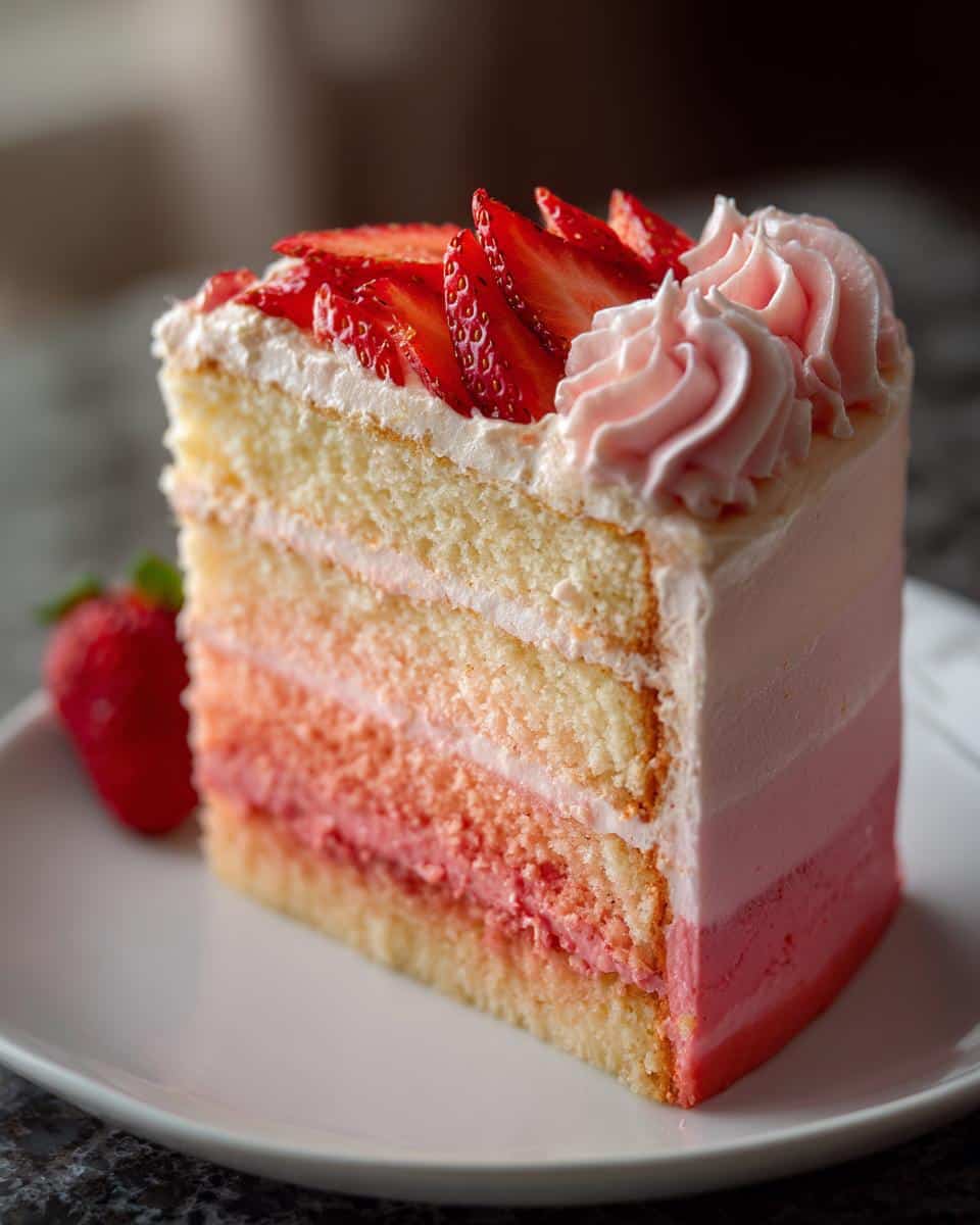 Ombre Strawberry Layer Cake - detail 3