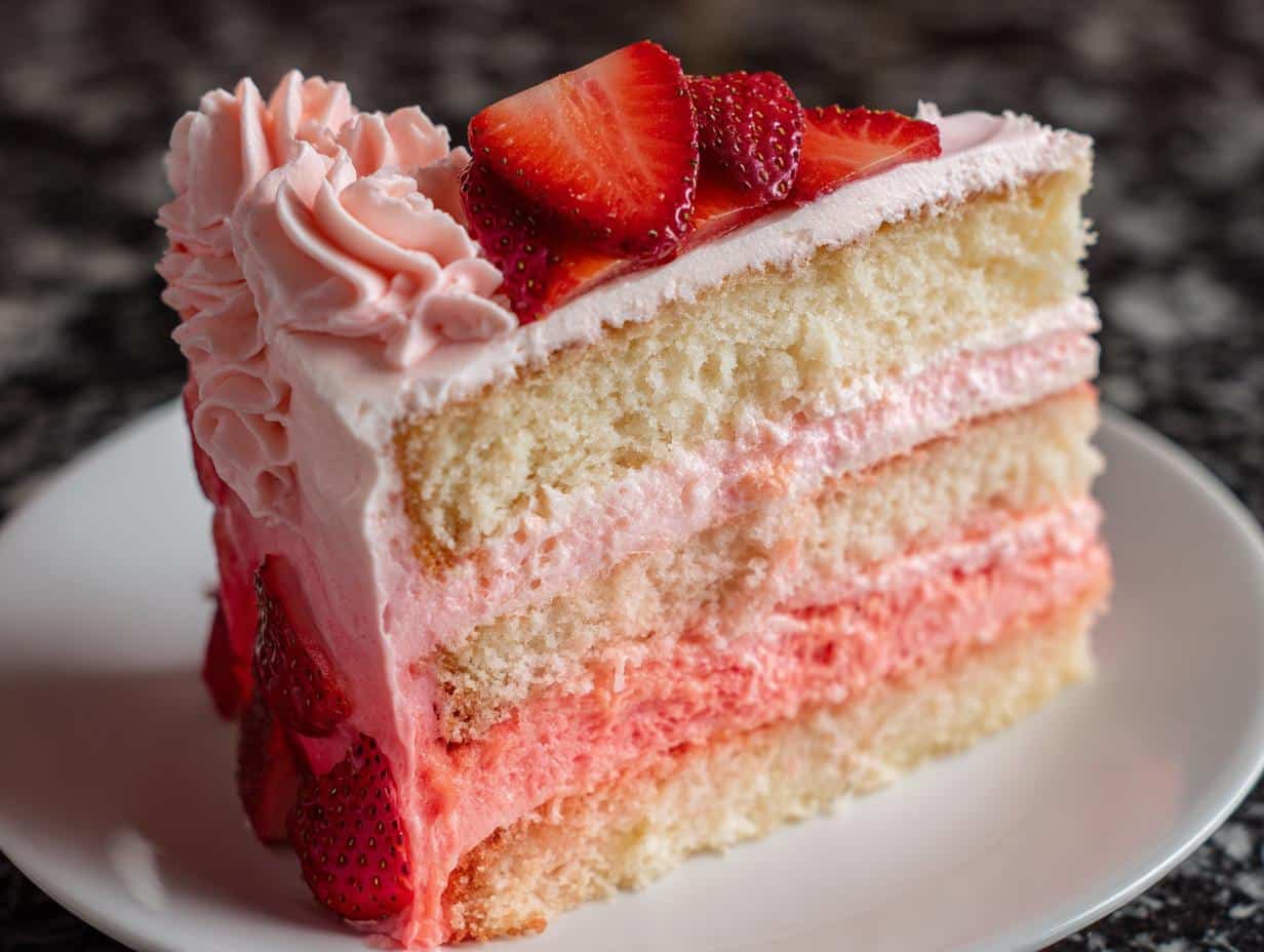 Irresistible Ombre Strawberry Layer Cake for Valentine’s Day