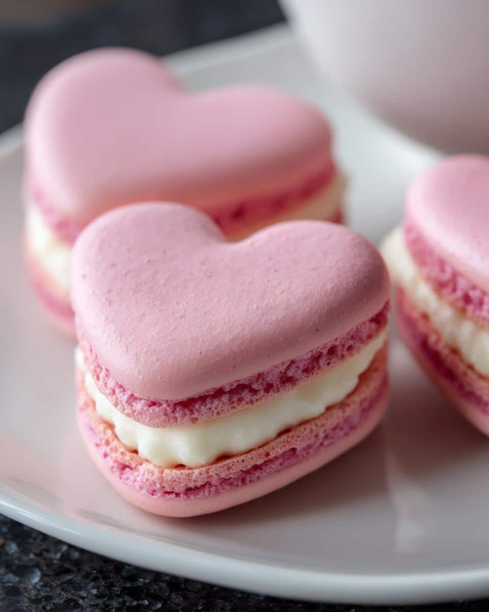 Pink Macaron Sandwich Hearts - detail 1