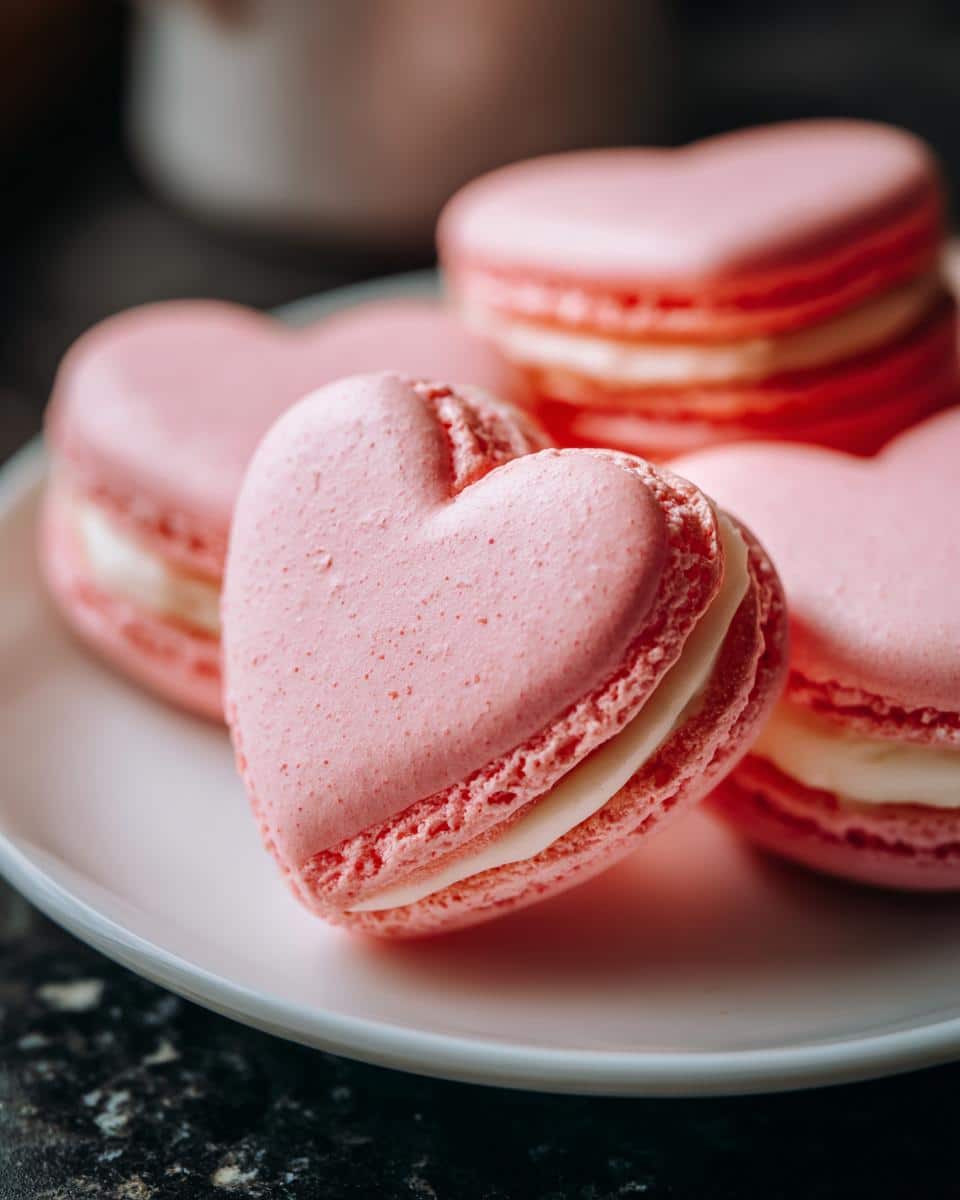 Pink Macaron Sandwich Hearts - detail 3