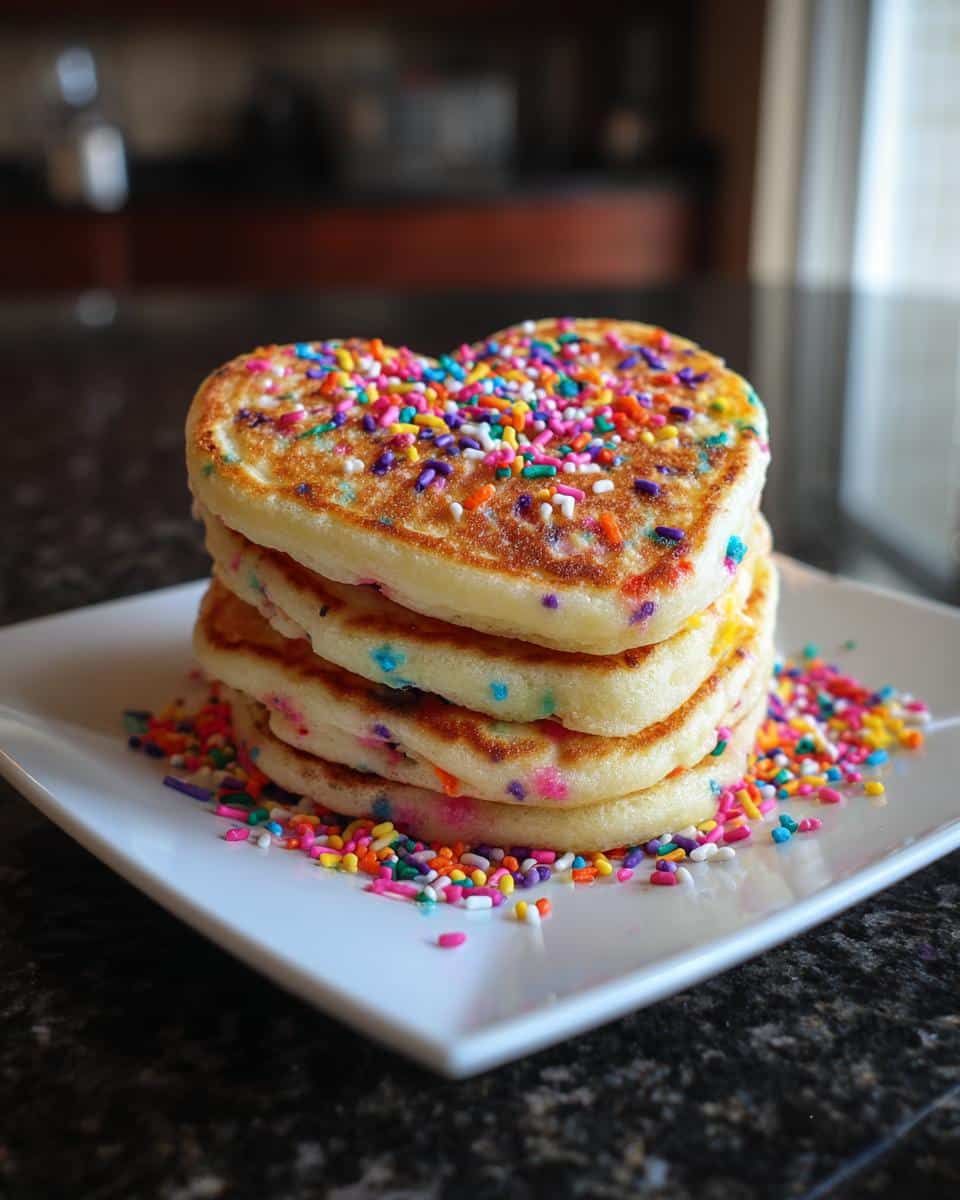Rainbow Sprinkle Heart Pancakes - detail 1