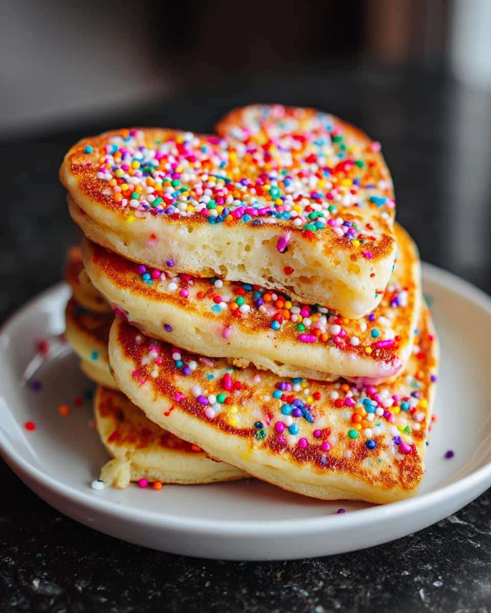 Rainbow Sprinkle Heart Pancakes - detail 2