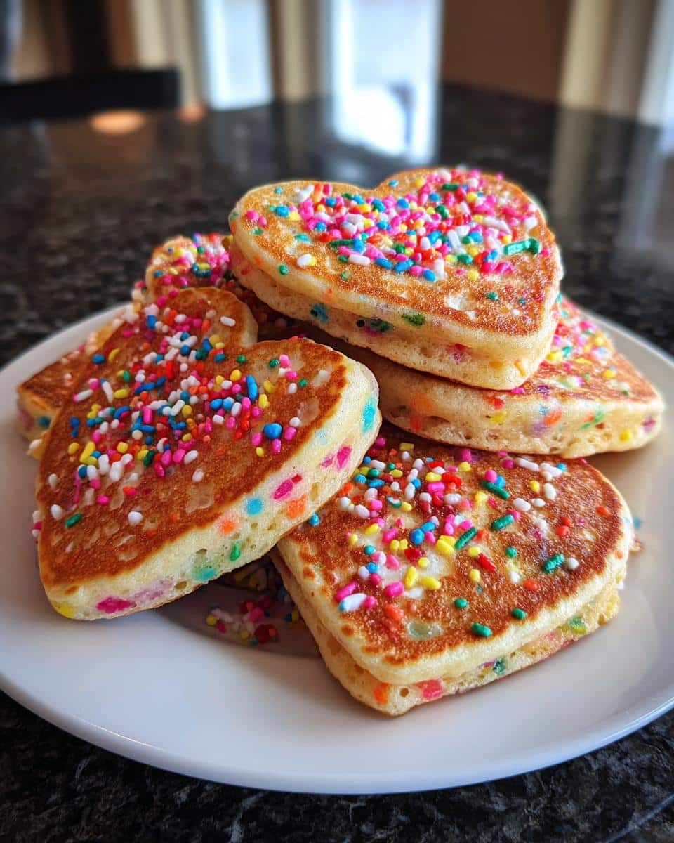 Rainbow Sprinkle Heart Pancakes - detail 3