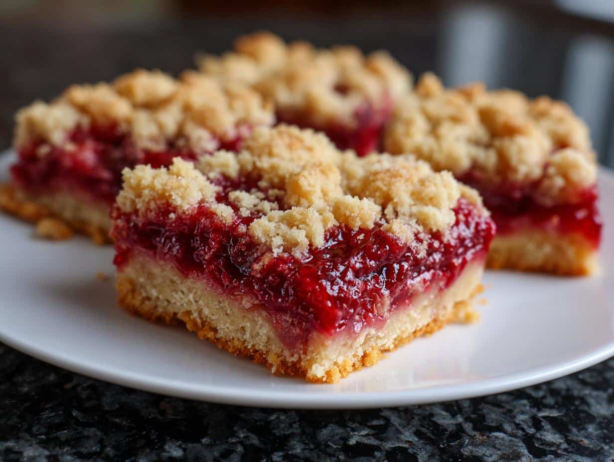 Raspberry Crumble Cookie Bars