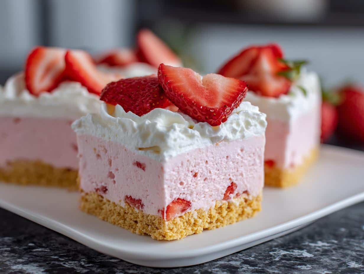 20-Minute Strawberry Icebox Bars, Dreamy No-Bake Magic