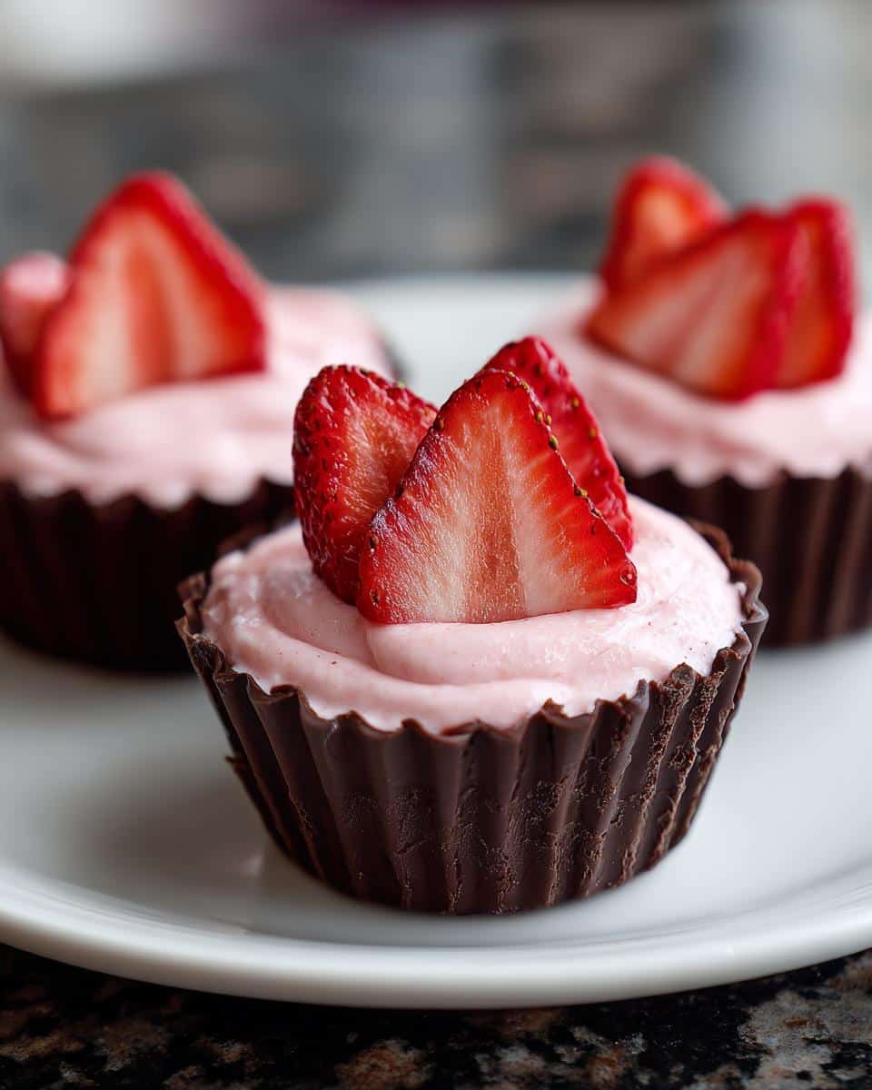 Strawberry Mousse Chocolate Cups - detail 1