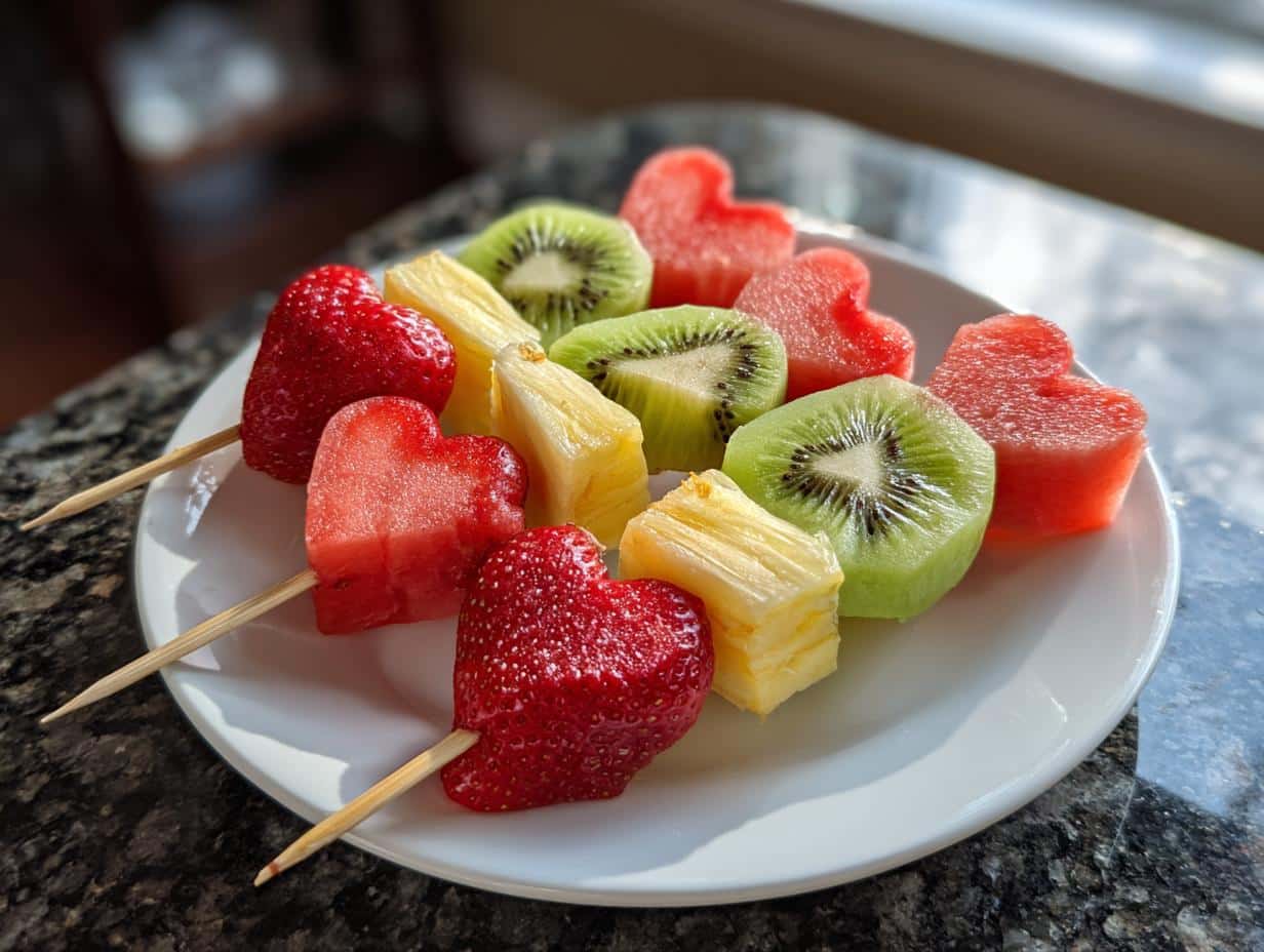 15-Minute Tropical Heart Fruit Kabobs for Sweet Romance