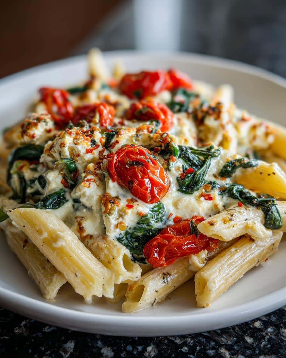 Viral Baked Feta Pasta with Spinach - detail 1