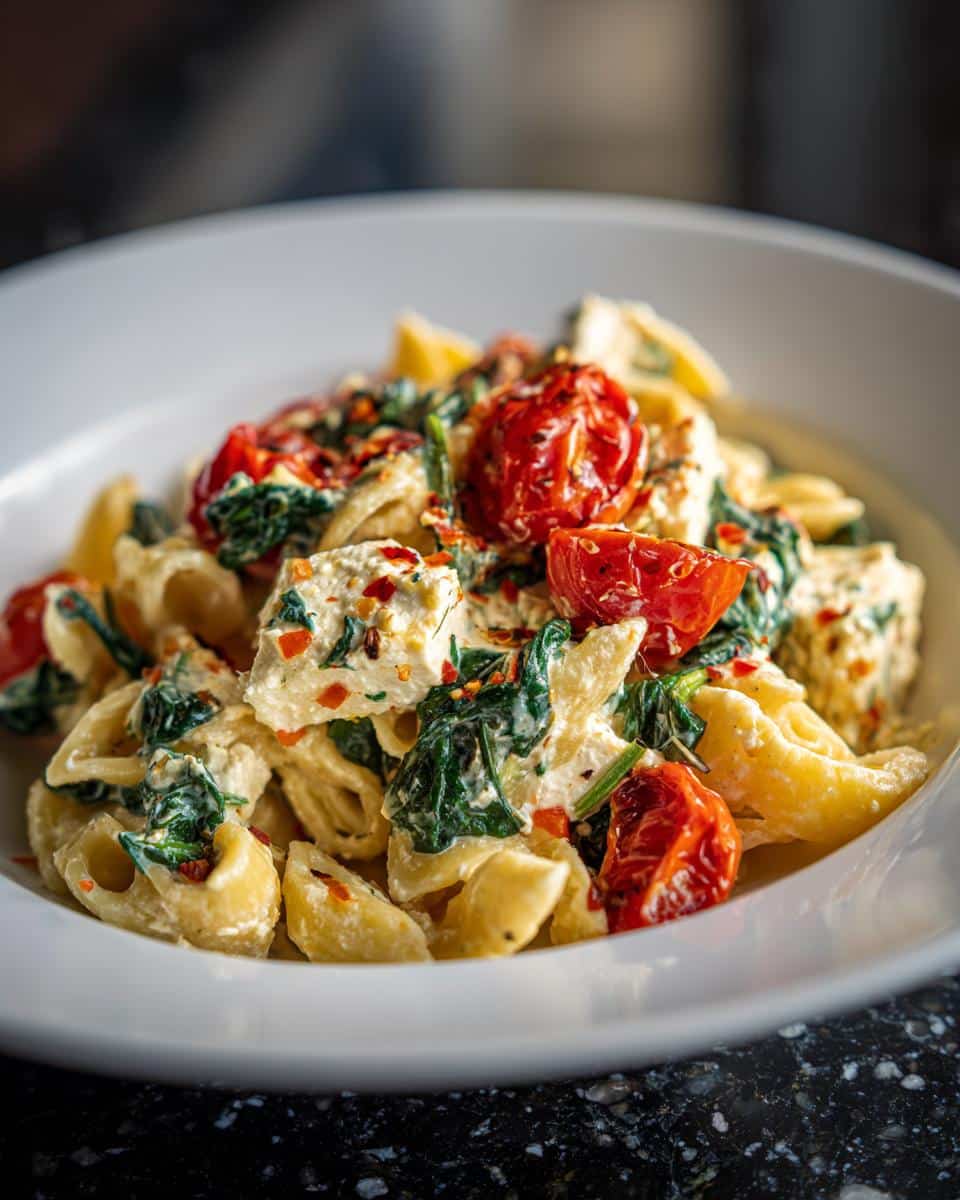 Viral Baked Feta Pasta with Spinach - detail 2