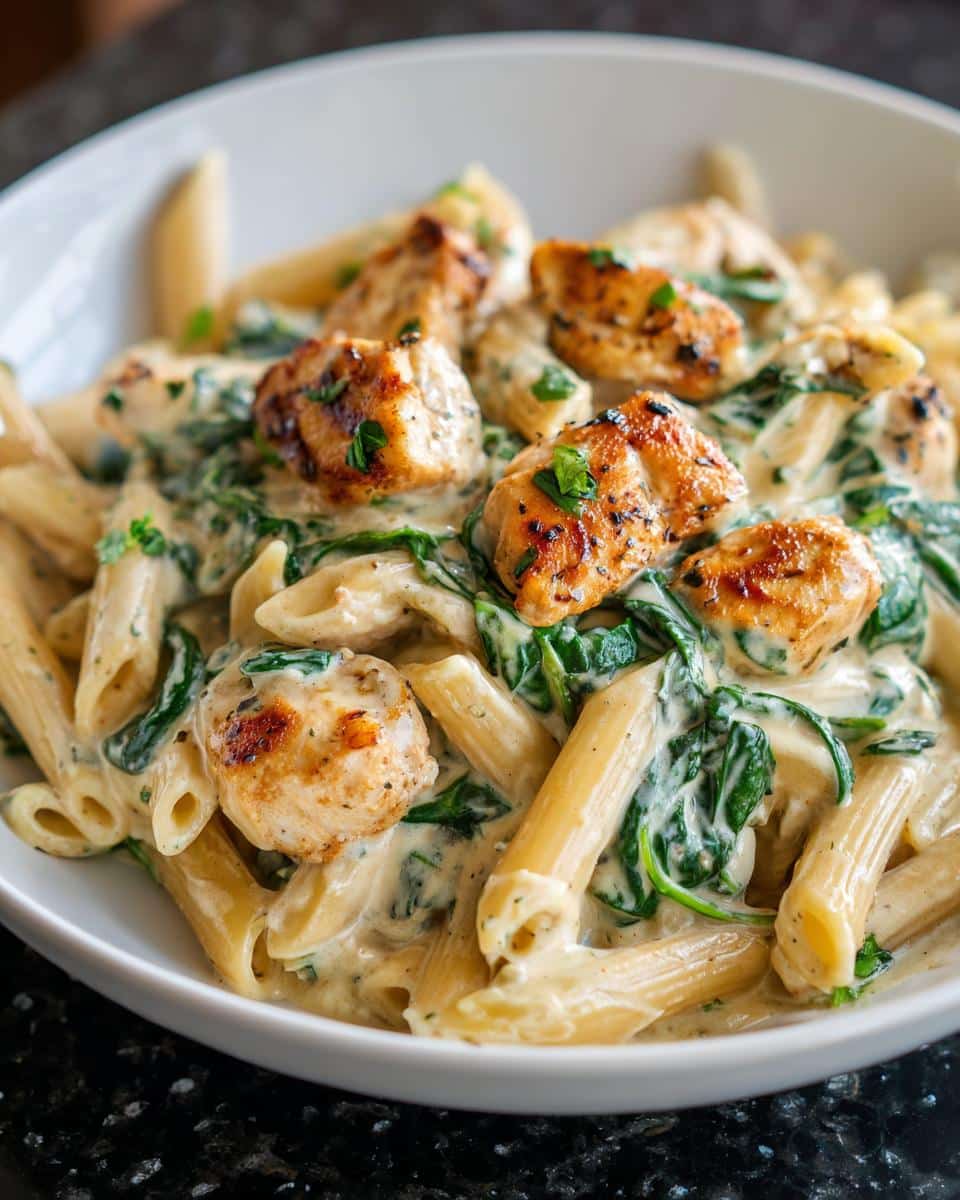 Creamy Chicken Spinach Pasta - detail 1