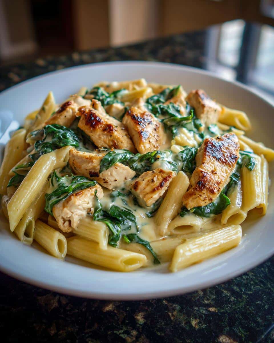 Creamy Chicken Spinach Pasta - detail 2