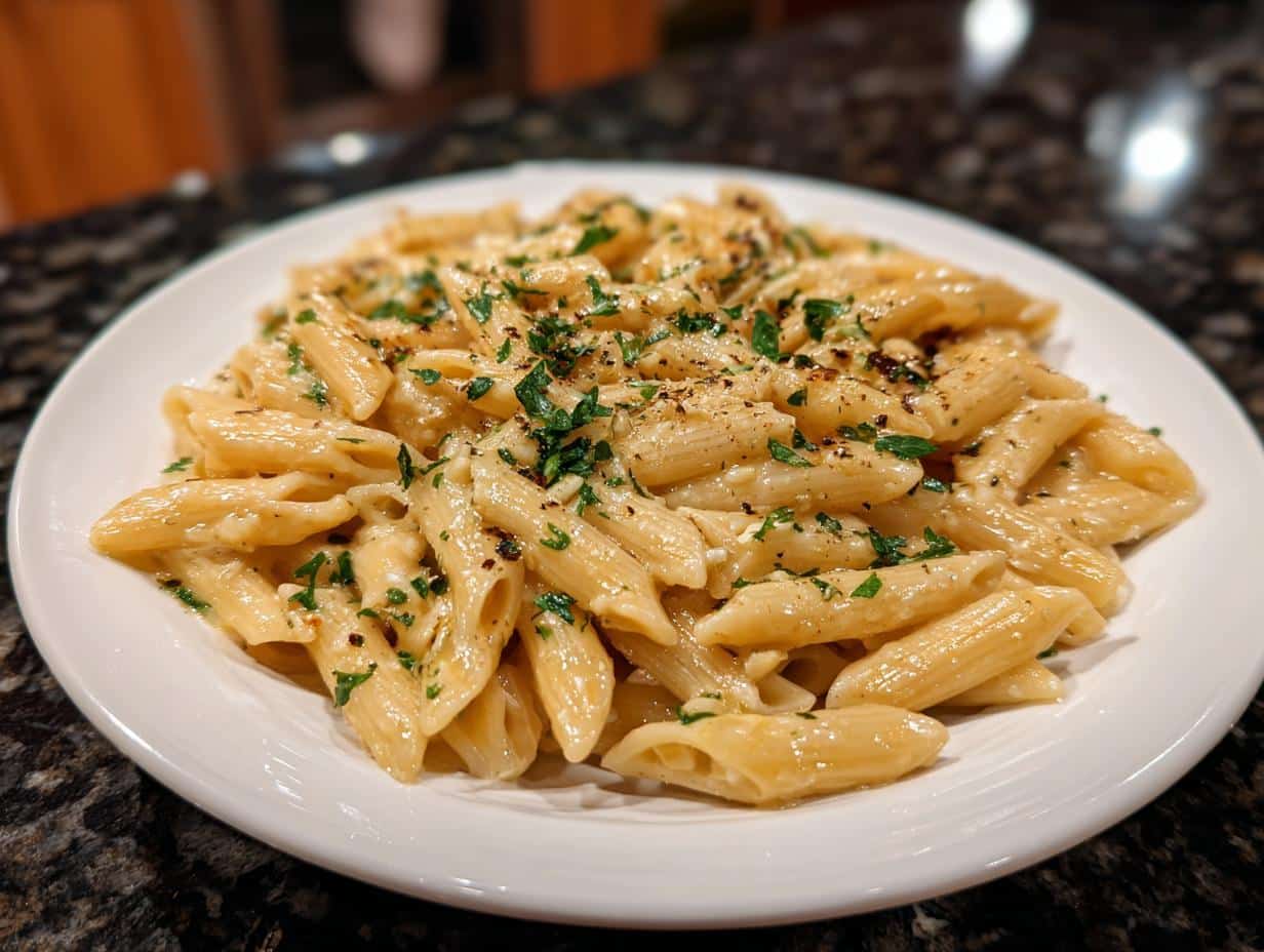 25-Minute Creamy Garlic Butter Penne Your Family Will Devour
